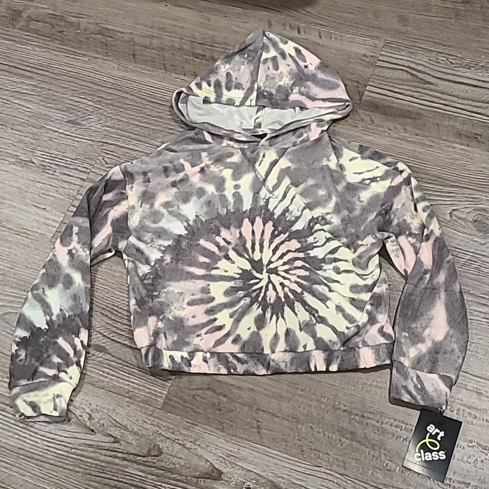 Art Class Tie Dye Short Hooded Sweatshirt Size Medium 7/8
